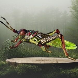 Jay Strongwater Green Grasshopper Object Figurine